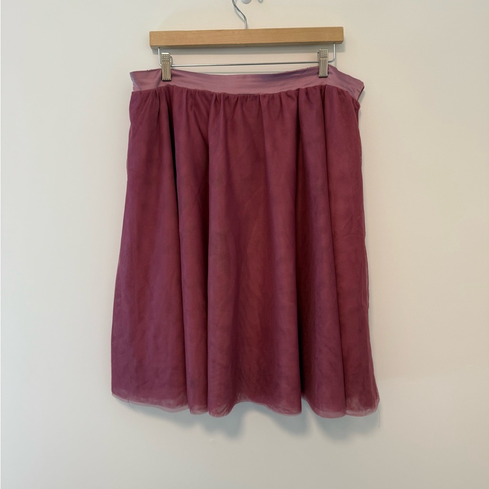 Modcloth Dusty Rose Tulle Knee-Length A-Line Skirt